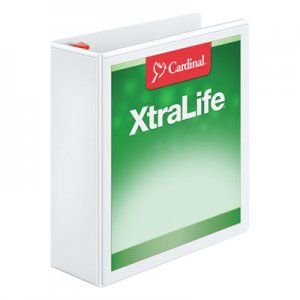 Cardinal 26330 XtraLife ClearVue Non-Stick Locking Slant-D Binder, 3" Cap, 11 x 8 1/2, White CRD26330