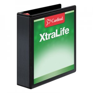 Cardinal 26321 XtraLife ClearVue Non-Stick Locking Slant-D Binder, 2" Cap, 11 x 8 1/2, Black CRD26321