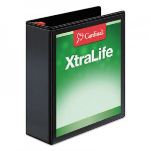 Cardinal 26331 XtraLife ClearVue Non-Stick Locking Slant-D Binder, 3" Cap, 11 x 8 1/2, Black CRD26331