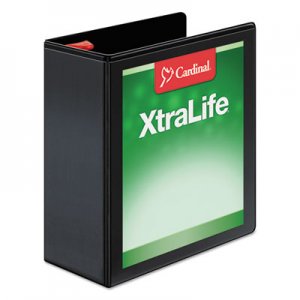 Cardinal 26341 XtraLife ClearVue Non-Stick Locking Slant-D Binder, 4" Cap, 11 x 8 1/2, Black CRD26341