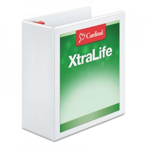 Cardinal 26340 XtraLife ClearVue Non-Stick Locking Slant-D Binder, 4" Cap, 11 x 8 1/2, White CRD26340