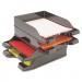 deflecto 63904 Docutray Multi-Directional Stacking Tray Set, Two Tier, Polystyrene, Black DEF63904