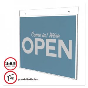 deflecto 68301 Classic Image Single-Sided Wall Sign Holder, Plastic, 11 x 8 1/2, Clear DEF68301