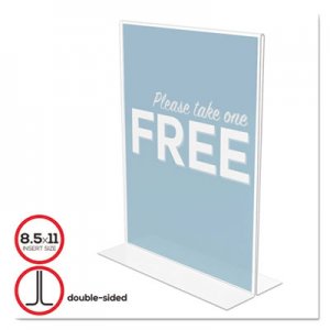 deflecto 69201 Stand-Up Double-Sided Sign Holder, Plastic, 8 1/2 x 11, Clear DEF69201