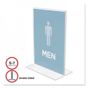 deflecto 69101 Stand-Up Double-Sided Sign Holder, Plastic, 5 x 7, Clear DEF69101