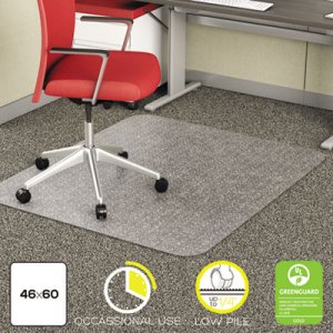 deflecto CM11442F EconoMat Occasional Use Chair Mat for Low Pile, 46 x 60, Clear DEFCM11442F