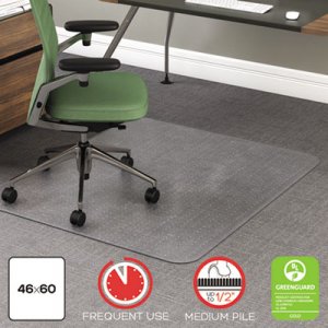 deflecto CM15443F RollaMat Frequent Use Chair Mat for Medium Pile Carpet, 46 x 60, Clear DEFCM15443F