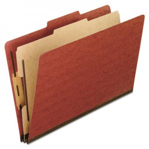 Pendaflex 1157R Four-Section Pressboard Folders, Letter, Red, 10/Box PFX1157R