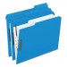 Pendaflex PFX21301 Colored Folders With Embossed Fasteners, 1/3 Cut, Letter, Blue/Grid Interior