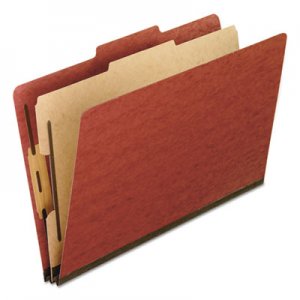 Pendaflex 2157R Four-Section Pressboard Folders, Legal, Red, 10/Box PFX2157R