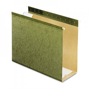 Pendaflex 4152X4 Reinforced 4" Extra Capacity Hanging Folders, Letter, Standard Green, 25/Box PFX4152X4