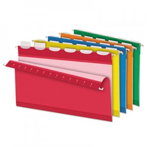 Pendaflex 42593 Colored Reinforced Hanging Folders, 1/6 Tab, Legal, Asst, 25/Box PFX42593