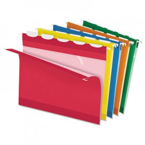 Pendaflex 42592 Colored Reinforced Hanging Folders, 1/5 Tab, Letter, Asst, 25/Box PFX42592