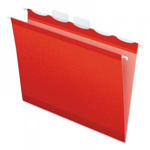 Pendaflex PFX42623 Ready-Tab Colored Reinforced Hanging Folders, Letter Size, 1/5-Cut Tab, Red, 25/Box