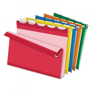 Pendaflex 42700 Ready-Tab Hanging File Folders, 2" Capacity, 1/5 Tab, Letter, Assorted, 20/Box PFX42700