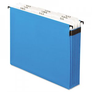 Pendaflex 59225 Nine-Section Hanging Folder, 5 1/4", Tabs and Labels, 1/3 Tab, Letter, Blue PFX59225