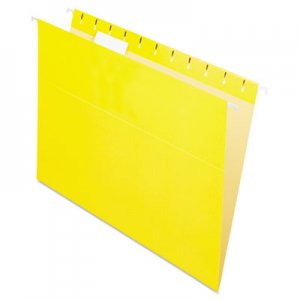 Pendaflex 81606 Essentials Colored Hanging Folders, 1/5 Tab, Letter, Yellow, 25/Box PFX81606