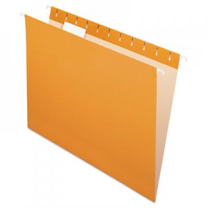 Pendaflex 81607 Essentials Colored Hanging Folders, 1/5 Tab, Letter, Orange, 25/Box PFX81607