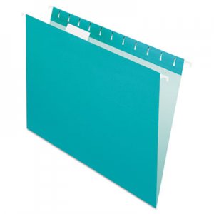 Pendaflex 81616 Essentials Colored Hanging Folders, 1/5 Tab, Letter, Aqua, 25/Box PFX81616