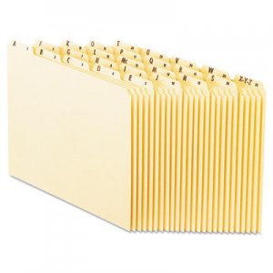 Pendaflex EN225 Recycled Top Tab File Guides, Alpha, 1/5 Tab, Manila, Letter, 25/Set PFXEN225