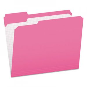 Pendaflex PFXR15213PIN Double-Ply Reinforced Top Tab Colored File Folders, 1/3-Cut Tabs, Letter Size, Pink, 100/Box