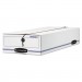 Bankers Box 00002 LIBERTY Check/Deposit Slip Storage Box, 9 x 23 x 4, White/Blue, 12/Carton FEL00002