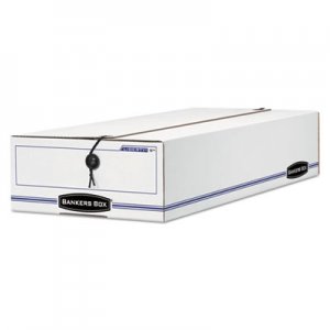 Bankers Box 00003 LIBERTY Storage Box, Card Size, 6 x 23 1/4 x 4 1/4, White/Blue, 12