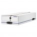 Bankers Box 00003 LIBERTY Storage Box, Card Size, 6 x 23 1/4 x 4 1/4, White/Blue, 12