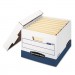 Bankers Box 00709 STOR/FILE Max Lock Storage Box, Letter/Legal, White/Blue, 12/Carton FEL00709