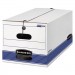Bankers Box 00705 STOR/FILE Storage Box, Button Tie, Legal, White/Blue, 12/Carton FEL00705