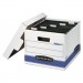 Bankers Box 00784 HANG'N'STOR Storage Box, Letter, Lift-off Lid, White/Blue, 4/Carton FEL00784