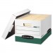 Bankers Box 07241 R-KIVE Max Storage Box, Letter/Legal, Locking Lid, White/Green, 12/Carton FEL07241
