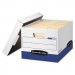 Bankers Box 07243 R-KIVE Max Storage Box, Letter/Legal, Locking Lid, White/Blue, 12/Carton FEL07243