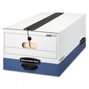 Bankers Box 12112 LIBERTY Plus Storage Box, Legal, String/Button, White/Blue, 12/Carton FEL12112