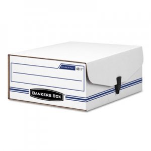 Bankers Box 48110 LIBERTY Binder-Pak Storage Box, Letter, Snap Fastener, White/Blue FEL48110