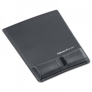 Fellowes 9184001 Memory Foam Wrist Support w/Attached Mouse Pad, Graphite FEL9184001