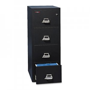 FireKing 41831CBL Four-Drawer Vertical File, 17-3/4w x 31-9/16d, UL 350 for Fire, Letter, Black FIR41831CBL