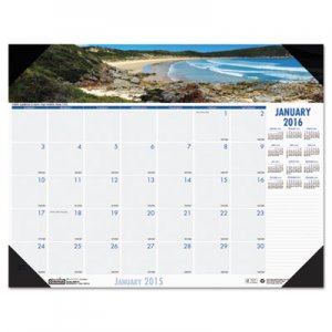 House of Doolittle 1786 Coastlines Photographic Monthly Desk Pad Calendar, 18-1/2 x 13, 2016 HOD1786