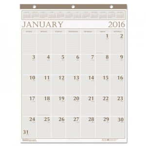 House of Doolittle 380 Large Print Monthly Wall Calendar in Punched Leatherette Binding, 20 x 26, 2016 HOD380