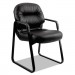 HON 2093SR11T 2090 Pillow-Soft Series Leather Guest Arm Chair, Black HON2093SR11T