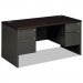 HON 38155NS 38000 Series Double Pedestal Desk, 60w x 30d x 29-1/2h, Mahogany/Charcoal HON38155NS
