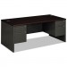 HON 38180NS 38000 Series Double Pedestal Desk, 72w x 36d x 29-1/2h, Mahogany/Charcoal HON38180NS