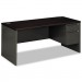 HON 38291RNS 38000 Series Right Pedestal Desk, 66w x 30d x 29-1/2h, Mahogany/Charcoal HON38291RNS