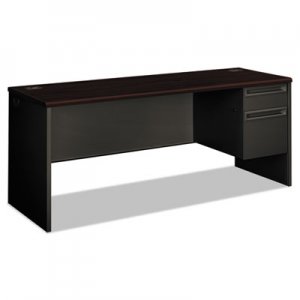 HON 38856RNS 38000 Series Right Pedestal Credenza, 72w x 24d x 29-1/2h, Mahogany/Charcoal HON38856RNS