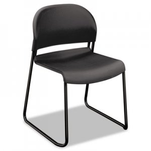 HON HON4031LAT GuestStacker Series Chair, Charcoal with Black Finish Legs, 4/Carton