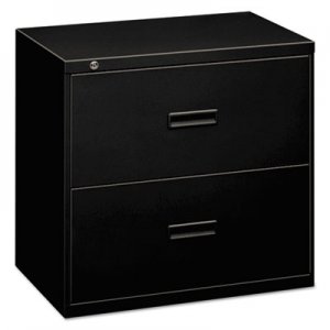 basyx 432LP 400 Series Two-Drawer Lateral File, 30w x 19-1/4d x 28-3/8, Black BSX432LP