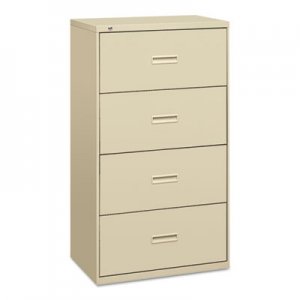 basyx 434LL 400 Series Four-Drawer Lateral File, 30w x 19-1/4d x 53-1/4h, Putty BSX434LL