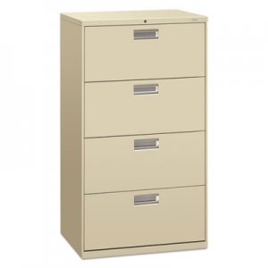 HON 674LL 600 Series Four-Drawer Lateral File, 30w x 19-1/4d, Putty HON674LL