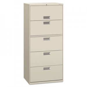 HON 675LQ 600 Series Five-Drawer Lateral File, 30w x 19-1/4d, Light Gray HON675LQ