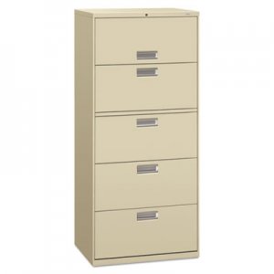 HON 675LL 600 Series Five-Drawer Lateral File, 30w x 19-1/4d, Putty HON675LL